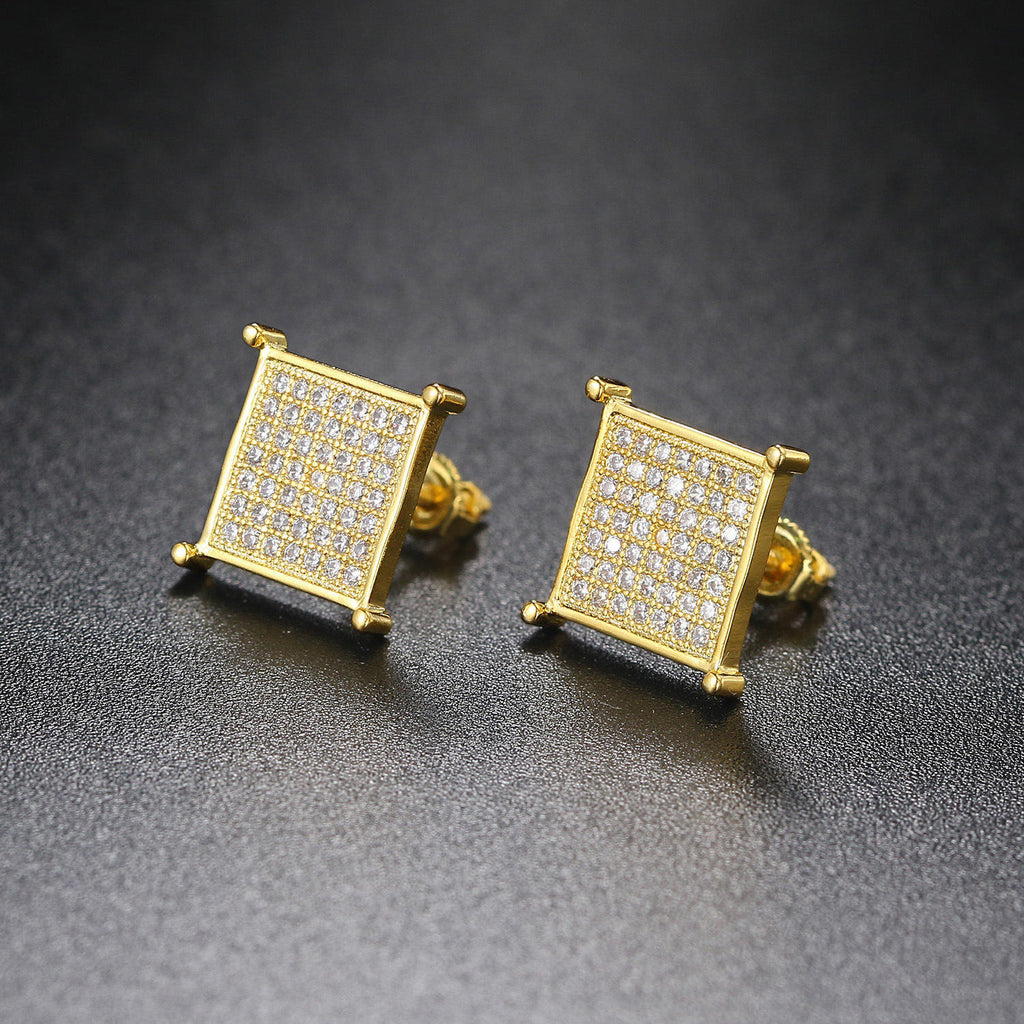 Fancy Bright Zircon Hip Hop Style Stud Party Earrings for Women