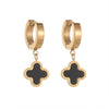 Stylish Clover Cuff 18K Rose Gold Plated Stainless Steel Earrings