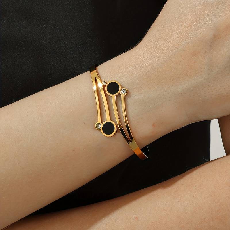 Fashionable stainless steel gold plated Anti Allergy bangle bracelet for Women