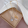 Luxurious Titanium Steel D Letter Necklace Trendy Zircon Pendants in Gold and Silver Colors for Women's Simple yet Elegant Jewelry