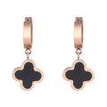 Stylish Clover Cuff 18K Rose Gold Plated Stainless Steel Earrings