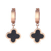 Stylish Clover Cuff 18K Rose Gold Plated Stainless Steel Earrings