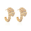 Fashion Snake Tropical Punk Gold Plated Zircon Hoop Earrings For Women