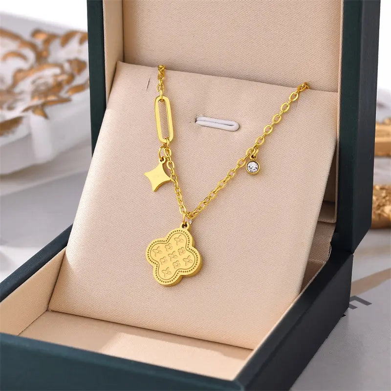 Premium Quality Anti Tarnish Gold Plated Stainless Steel Designer Necklace for Women