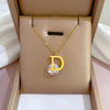 Luxurious Titanium Steel D Letter Necklace Trendy Zircon Pendants in Gold and Silver Colors for Women's Simple yet Elegant Jewelry