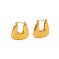Simple Fashion Geometric 18K Gold Plated Stainless Steel Hoop Earings for Women