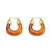 Korean fashion colourful acrylic U-shaped geometric White hoop Earrings