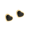Korean Fashion Dripping Oil Black Heart  Stainless Steel Earrings