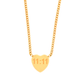Gold-Plated Anti-Tarnish 11:11 Heart Angel Make a Wish Pendant Necklace for Women