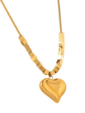 Elegant Gold-Plated Anti-Tarnish Heart Themed Pendant Necklace for Women