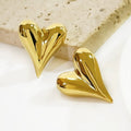 Gold-Plated Anti-Tarnish Heart Themed Earrings for Women