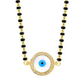 Turkish Evil Eye Nazariya with Mother Of Pearl Zircon Mangalsutra for Women