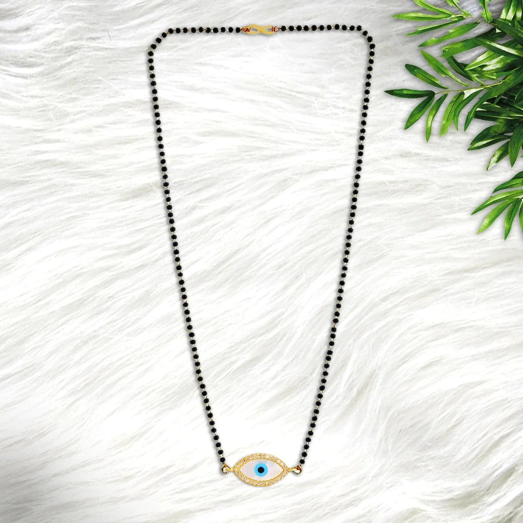 Turkish Evil Eye Nazariya with Mother of Pearl and Zircon Mangalsutra for Women