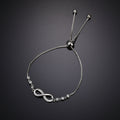 Elegant Silver Plated Infinity Slide Closure Bracelet for Women and Girls