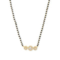 Charming Copper Solitaires Cubic Zirconia Beads Mangalsutra in Black Gold for Women