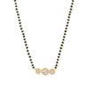 Charming Copper Solitaires Cubic Zirconia Beads Mangalsutra in Black Gold for Women