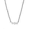 Charming Copper Solitaires Cubic Zirconia Beads Mangalsutra in Black Gold for Women