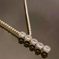 Elegant Cubic Zirconia Adjustable Slider Necklace in 18K Gold for Women