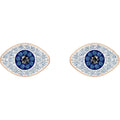 Cubic Zirconia Blue Turkish Evil Eyes Stud Earrings