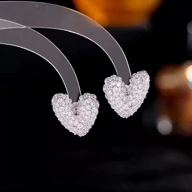 New Fashion crystal heart earrings for Women