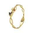 Butterfly Hollow Carved Design Stainless Steel Gold Plated Zircon Bangle Bracelet for Women