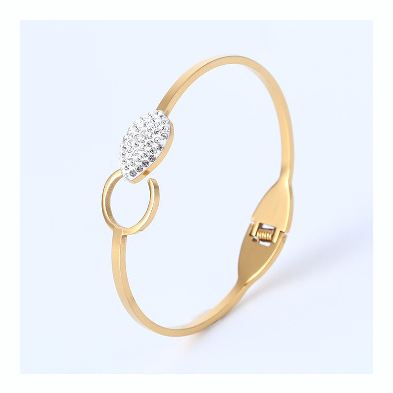 High polish Gold-Plated Stainless Steel Bracelet for Women