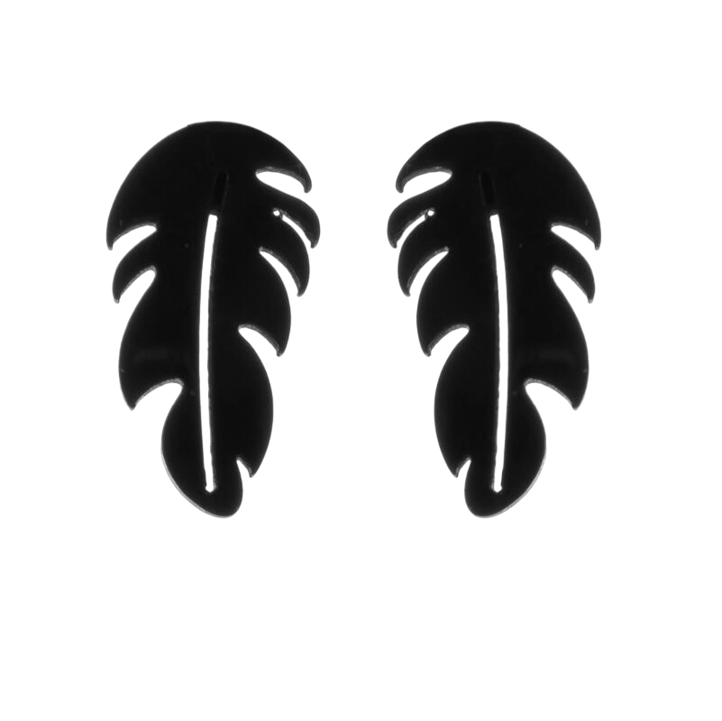 Modern Feather stud stainless steel Earrings for Women