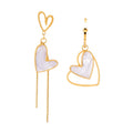 Korean Style Geometric Heart Romantic Dangle Gold plated Stainless Steel Earrings