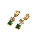 New Emerald Zircon Stainless Steel Pendant with Bow Diamond Party Earring For Women