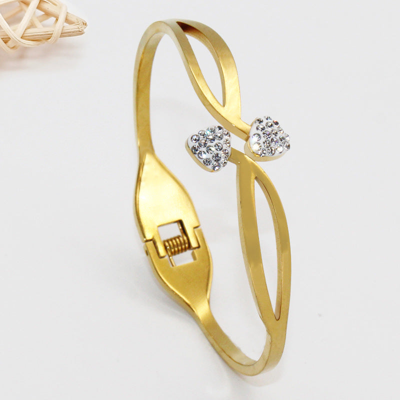 Fashion 18k Gold plated Stainless Steel Bangle Bracelet for Women