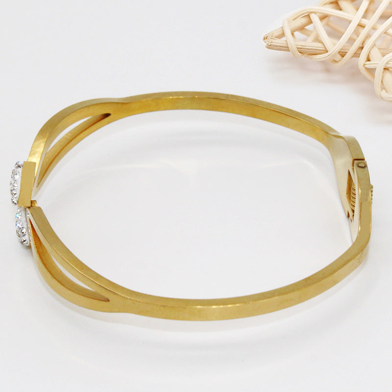 Fashion 18k Gold plated Stainless Steel Bangle Bracelet for Women