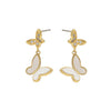 Beautiful Gold plated white shell butterfly shape earrings for Women