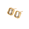 Luxury Rectangle Shape Single Drill Stud Earrings for Women