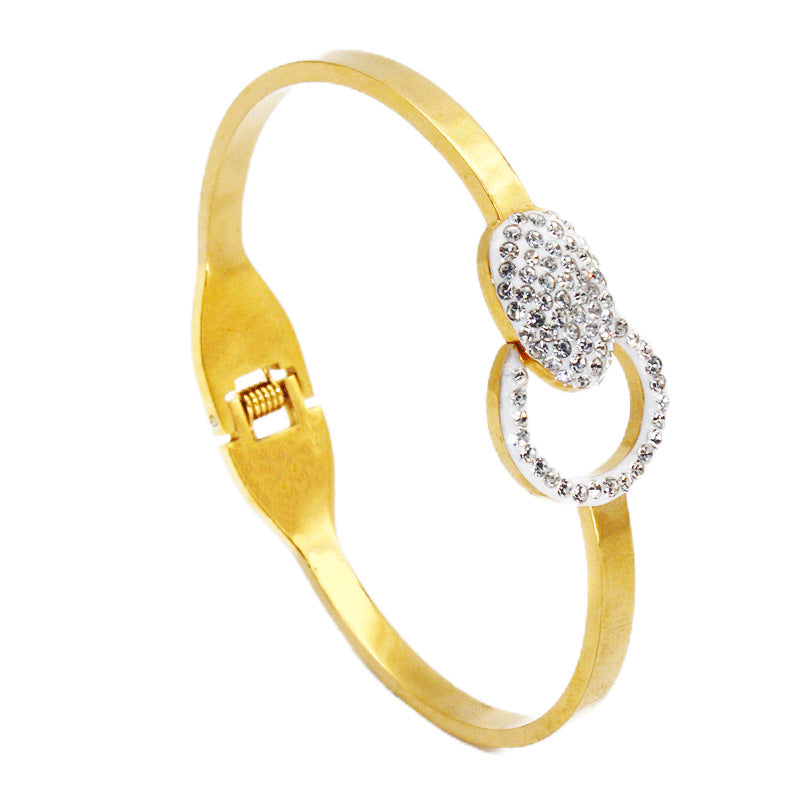 High polish Gold-Plated Stainless Steel Bracelet for Women