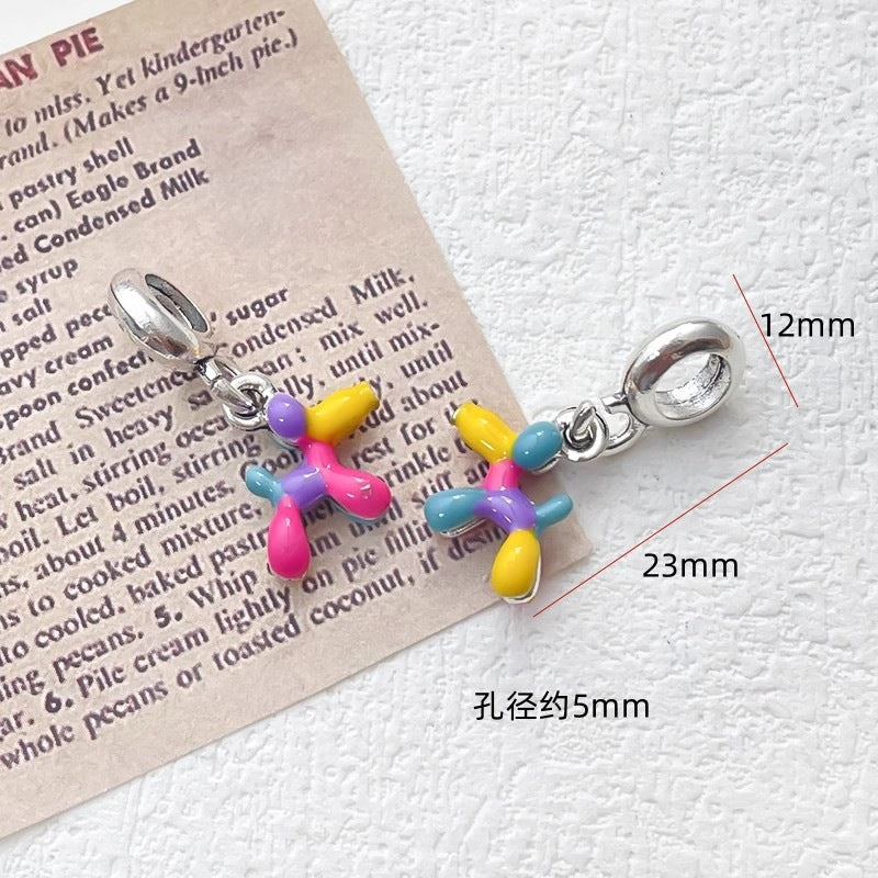 Fashion Cute Balloon Dog Shape Colorful Enamel Stud Earrings