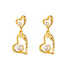 Double Heart Drop Pendant with Pearl and Gold Plated fashion earrings for women