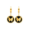 New Trendy Tarnish Free 18k Gold Plated Butterfly Drop Stainless Steel Earrings for Women