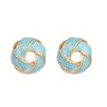 New Trendy Blue Enamel Stud Earrings for Women