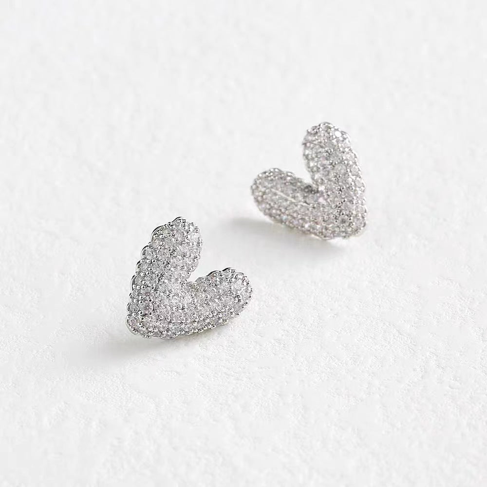 New Fashion crystal heart earrings for Women