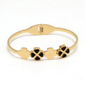 Four-leaf clover Stainless steel Gold Plated Bangle Bracelet for women