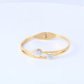 Titanium simple Gold Plated stainless steel diamond heart bracelet Bangle for women