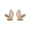 Trendy Fashion Pure Crystal Cat Eye Stone Leaf Stud Earrings For Women