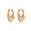 Cute tassel small drops rhinestone Rose gold hoop earrings