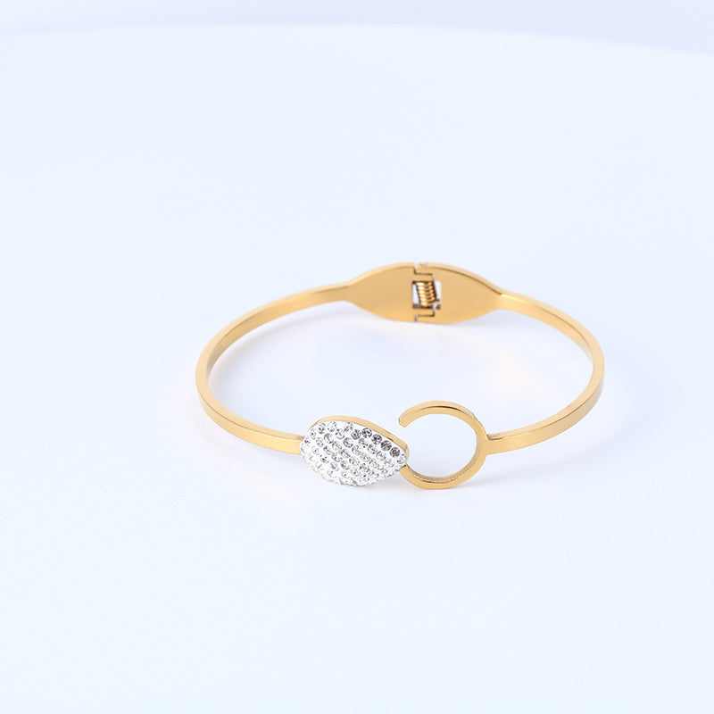 High polish Gold-Plated Stainless Steel Bracelet for Women