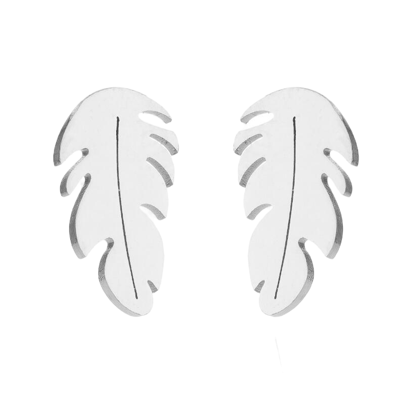 Modern Feather stud stainless steel Earrings for Women