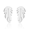 Modern Feather stud stainless steel Earrings for Women