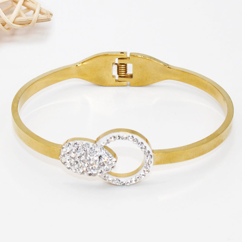 High polish Gold-Plated Stainless Steel Bracelet for Women