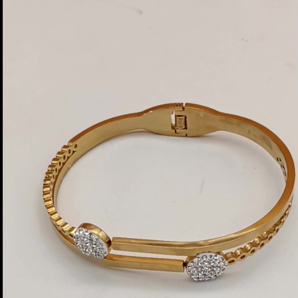 Fashionable high polished stainless steel gold-plated diamond bracelet bangle for Women