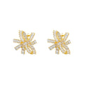 Light Luxury Sparkling Zircon CZ Ribbon Bow Stud Earrings