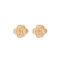 Luxury & Stylish Gold Plated Double Clover Earrings